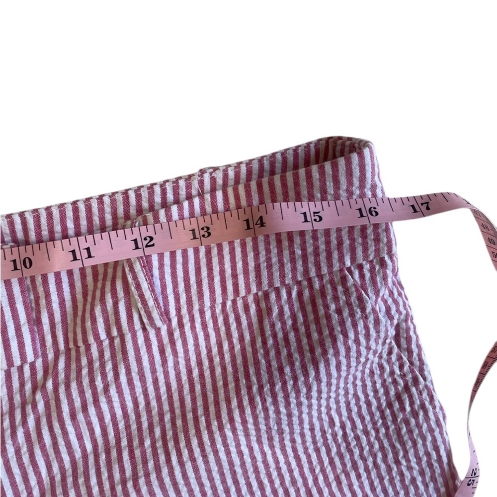 Striped Red and White Women's Shorts - Picture 5 of 8